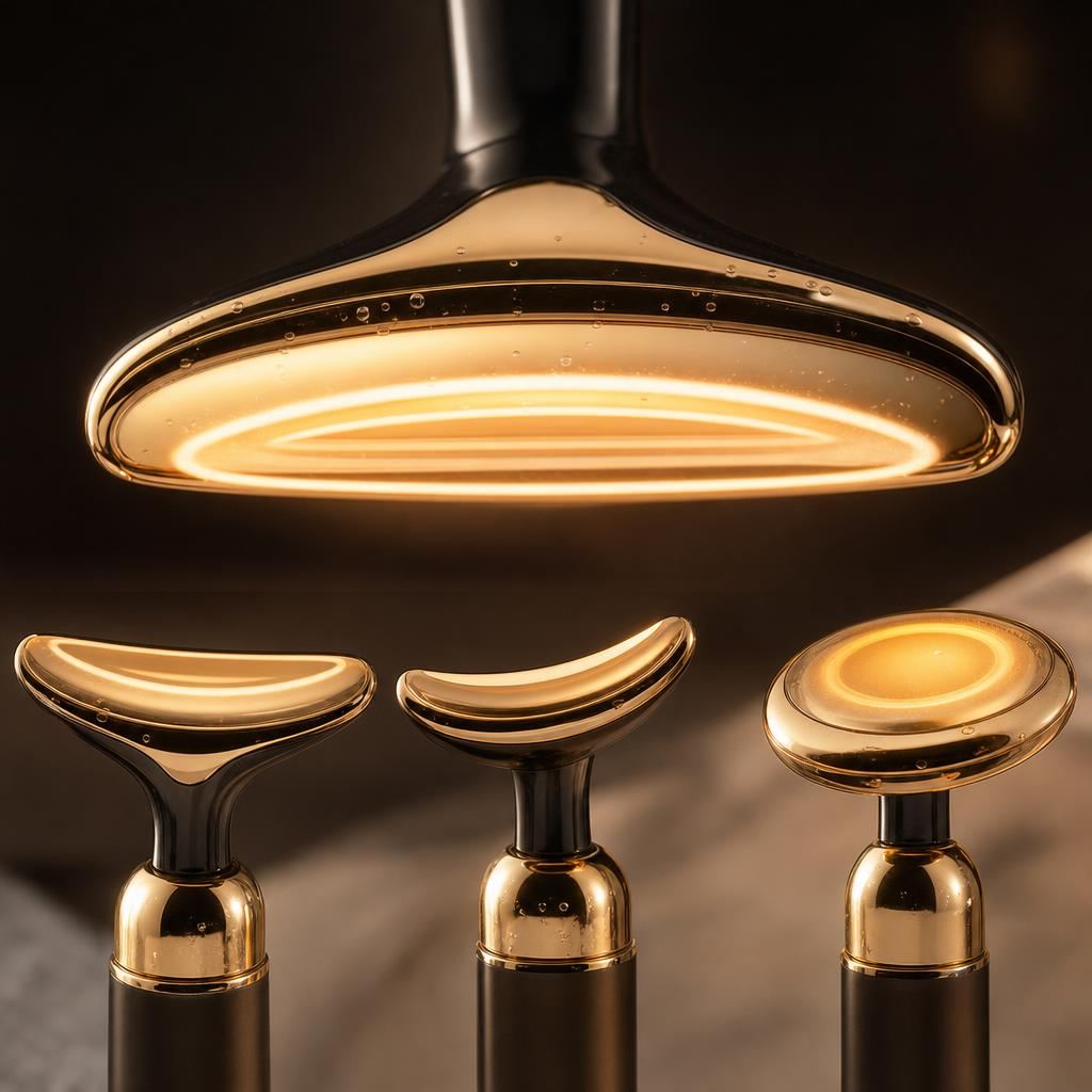 Close-up of the warm LED light on the heads